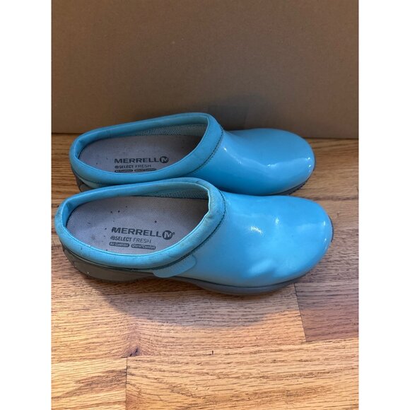 Merrell Womens Slip-On Clogs Size M Blue Rubber Sole Shoes 8.5 - Picture 3 of 8